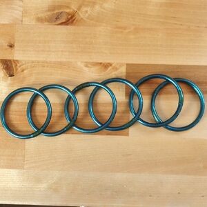 Set of Six Teal Bangles